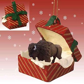 Conversation Concepts Buffalo Red Gift Box Ornament RGBA17
