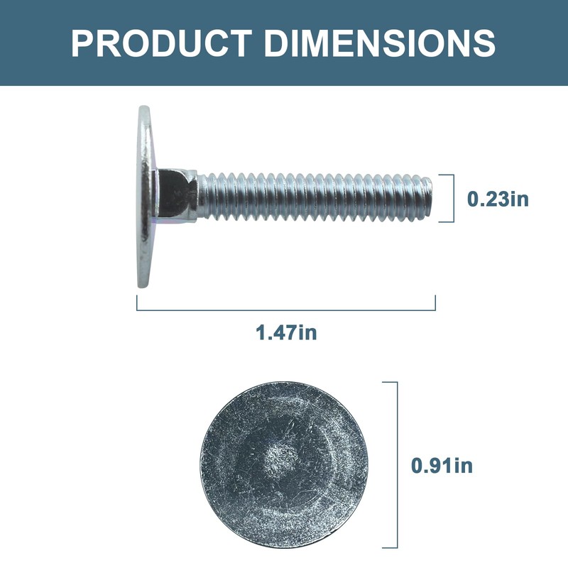 Screw Man 014973239633 Elevator Bolts for Several uses,Steel,Zinc,Flat Countersunk,1/4-20 x