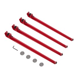 DYRABREST 4pcs Table Legs 28'' Desk Legs Adjustable F-Shape Support Feet Heavy Duty Replacement Legs with Adjustable Clamps & Foot Pads for Dining Tables, Office Tables, Coffee Tables (Red)