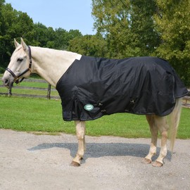 Glacier 600D Midweight Turnout Blanket (70, Black)