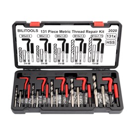 BILITOOLS Helicoil Thread Repair Kit Metric, 131-Piece HSS Drill Heli Coil Repair Kit M5 M6 M8 M10 M12