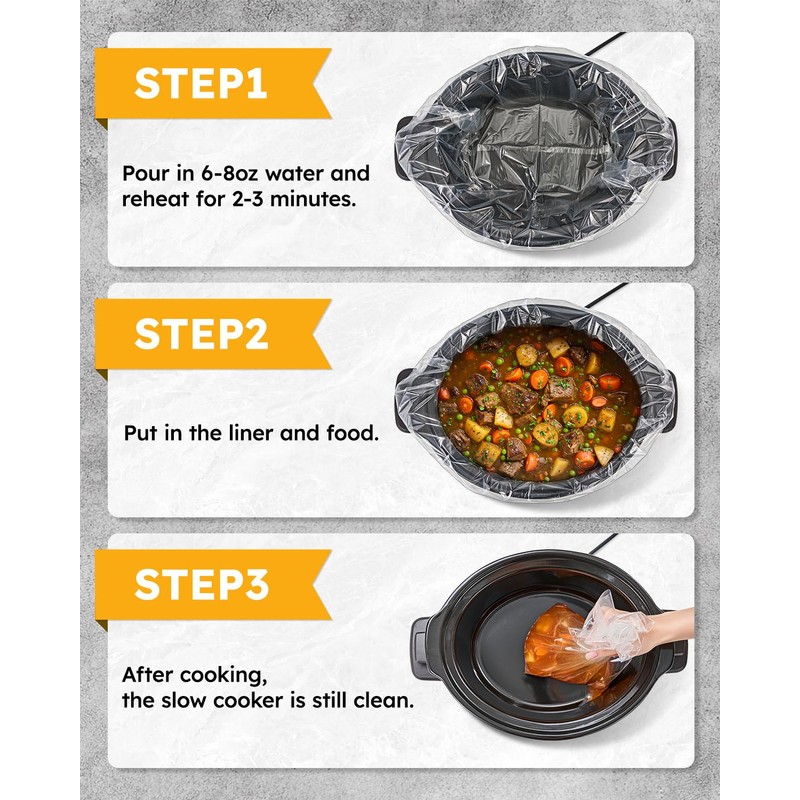 SMARTAKE Slow Cooker Liners 20PCS 13"x 21" Large Disposable Cooking