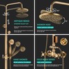 NeierThodore Antique Brass Bathroom Shower Faucet System Set 8 Inch