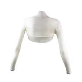 Glamexx24 Women's Bolero Elegant Bolero Jacket Long Sleeve Bolero Shoulder Jacket Short Shrug Cardigan Lightweight Cardigan Dress for Festivities, White