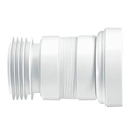 McAlpine WC-F18R Straight Flexible WC Connector, White