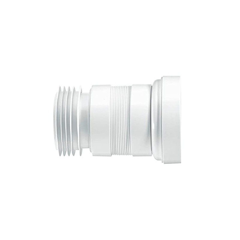 McAlpine WC-F18R Straight Flexible WC Connector, White