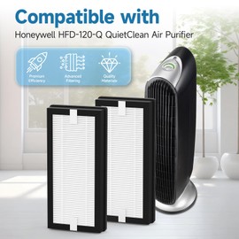 GoKBNY - Paquete de 2 filtros de repuesto HEPA HFD-120-Q compatibles con purificador QuietClean Honey-Well HFD-120-Q (para ASIN: B000ANEPYO)