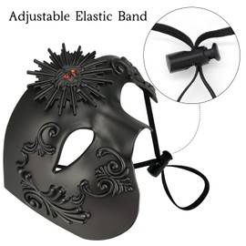 Coddsmz Masquerade Mask Phantom of The Opera Mechanical Venetian Party Mask (Black-Sun1)