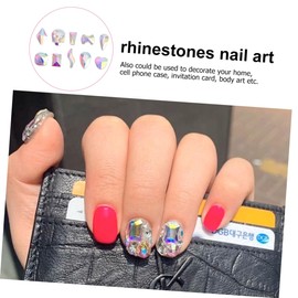 Housoutil 3sets Rhinestones Nail Stickers Crystal Flatback Gems for Manicure Charm 100pcs*3