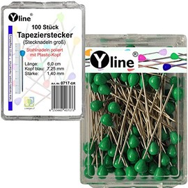 0717-GR Decorative Pins with Plastic Head Green Approx. 60 mm Pack of 100