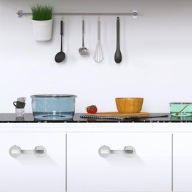 Kytpyi Grab Rails for Bathroom, Grab Rail, 2PCS Removable Reusable Suction Grab Rails for Bathroom, Anti-Slip No Drilling Plastic Grab Handles for Cupboard Window Glass Door Wardrobe (Silver)