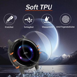 Wondoner Pack of 4 Screen Protectors for Garmin Venu 2s Screen Protector, 0.33 mm Easy Installation Protection for Garmin Venu 2s Film, [Anti-Fingerprint] HD TPU Soft for Venu 2s Screen Protector