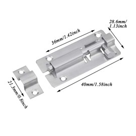 4 Pieces Door Latch Stainless Steel Sliding Lock Bolt Bolt Slide Latch 2 Inch Deadbolt Lock with Screws Locking for Doors for Bathroom Toilet Shed Bedroom