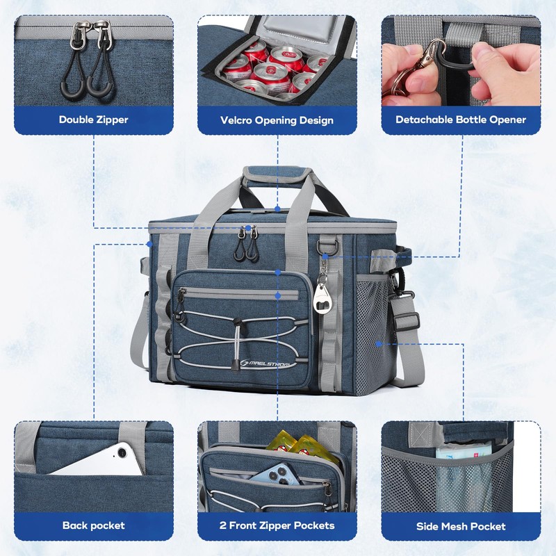 Maelstrom Soft Sided Cooler Bag, 30/40 Can Collapsible Insulated Ice