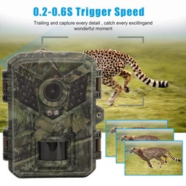 VBESTLIFE Wildlife Camera 16MP 1080P Wildlife Hunting Camera with Night Vision, 0.2S Trigger Time, 90° PIR Detection, IP66 Waterproof, 2.0 Inch Colour Screen