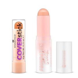 essence - Pack 2 en 1: Base de Maquillaje en Barra Foundation Stick 10 g + Corrector COVERstick Matt 6 g, Cobertura Natural a Alta, Acabado Mate y de Larga Duración (170)