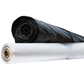 Clear Poly Sheeting Tarp - (12ft x 200ft) 2Mil Thick Frosted Plastic Tarp Waterproof and Dust Protective Equipment Cover | Agricultural, Construction, and Industrial Use