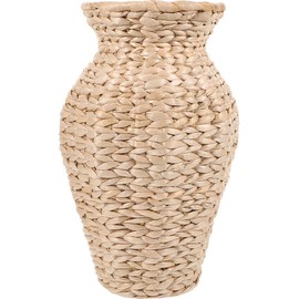VOSAREA 1pc Woven Grass Flower Vase and Decorative Vase for Dried Flowers Stylish Rattan Design for Home and Wedding Centerpieces