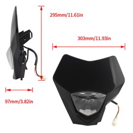 ABCERRSI Dirt Bike Headlight,Motorcycle Crystal LED Headlight Headlamp Compatible with GASGAS 2021-2023EC Enduro Motorcycle(Black)