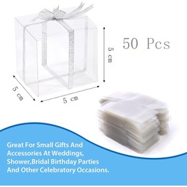 Cajas de Regalo Transparentes de PET, Paquete Cajas de Plástico PET Transparente, Cajas de Regalo Mini Transparentes para Macarrones (5x5x5cm)