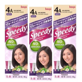 Hoyu Bigen Speedy Conditioning Color Refill #4A Ash Brown (Pack of 3)