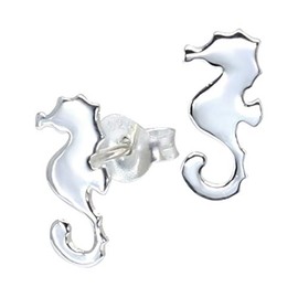 Plain Seahorse Earrings - 925 Sterling Silver