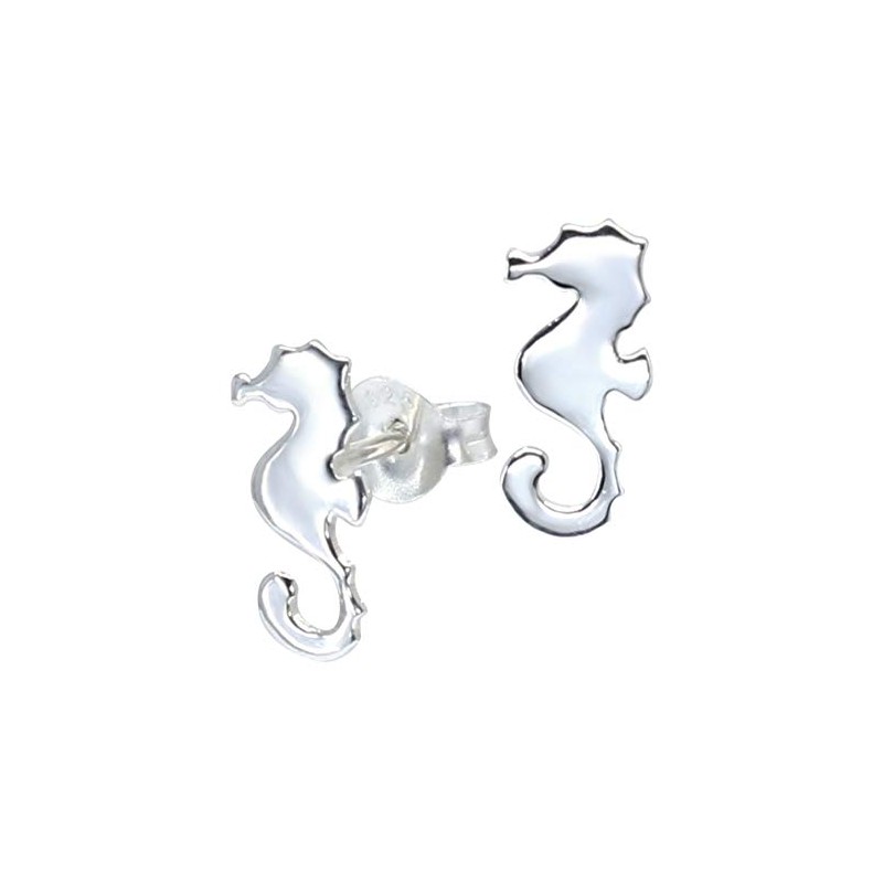 Plain Seahorse Earrings - 925 Sterling Silver