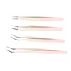 4pcs Eyelash Tweezers Set Stainless Steel False Eyelash Extension Tweezers