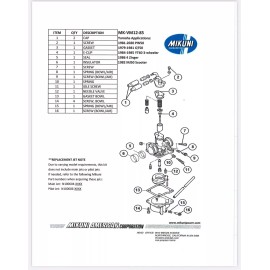 Mikuni Genuine Mikuni Rebuild Kit  1981-2004 Yamaha PW50 MK-VM12-85