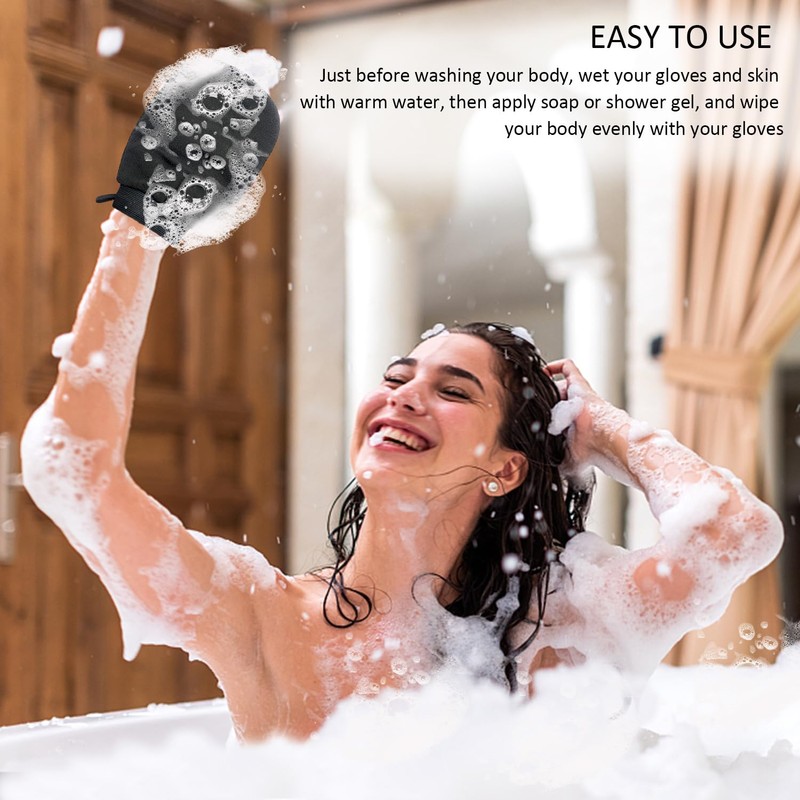 2 Pieces Body Exfoliating Gloves, Silk Exfoliating Gloves, Body Exfoliating