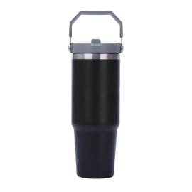 MYEEDA Tumbler with Lid, No Spills, Tumbler with Straw, 30.9 fl oz (890 ml), Stainless Steel, Vacuum Insulated, Coffee Tumbler, Large Capacity, Thermos, Cold Bottle, Stylish, Washable Water Bottle,