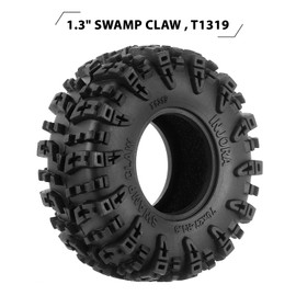 INJORA 1.3 Tyres - S5 Swamp Claw Terrain Tyres 70 x 27 mm for TRX4M SCX24 1/18 1/24 RC Crawler Car