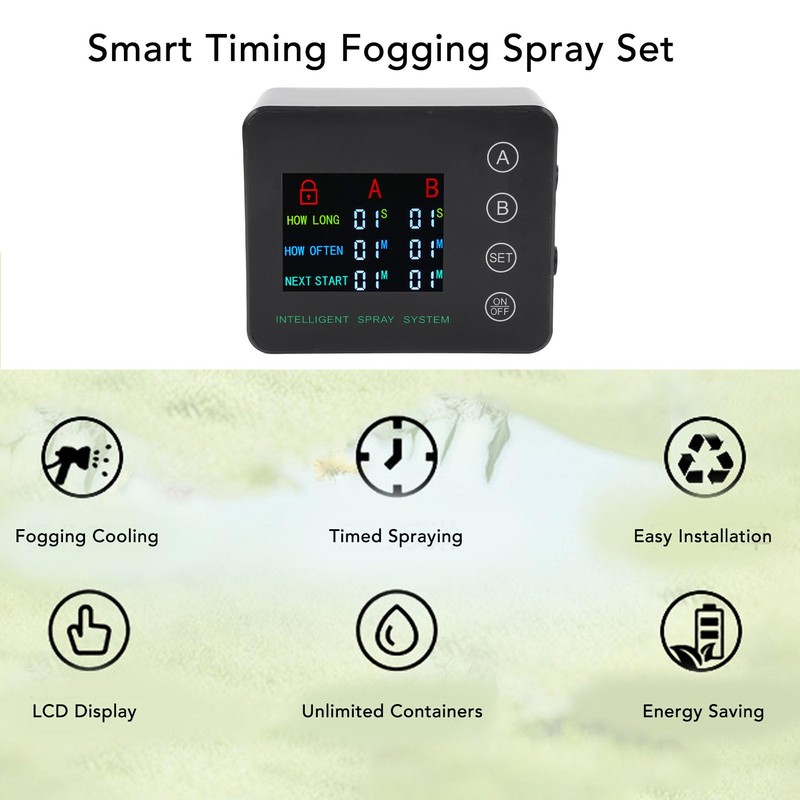 Reptile Humidifiers, Automatic Misting System Double Pump Smart Color Screen