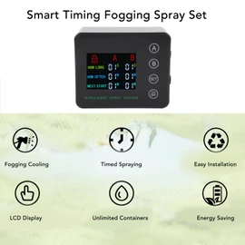 Reptile Humidifiers, Automatic Misting System Double Pump Smart Color Screen Adjustable Nozzle for Aquarium, Terrariums for Chameleons, Snake, Frog, Lizard