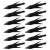 12Pcs Fishing Arrowheads Screw-on Points 150 Grain Black Bowfishing Screw