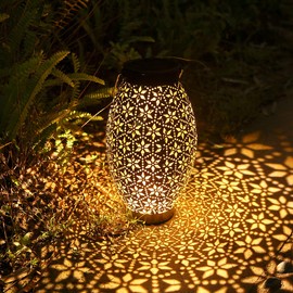 Görvitor Outdoor Solar Lantern - Metal Hanging Solar Lantern - IP65 Waterproof LED Decorative Solar Lamps for Patios / Balconies / Gardens