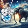 LONAGO Elephant Necklace with Birthstone Silver Elephant Pendant Necklace Gift