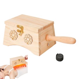 Body Massaging Box,Abdominal Heat Massage Wooden Box | Handheld Massager Abdominal Warmer for Men Women Adults Elderly Knee Waist Navel Back