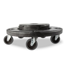 Rubbermaid Commercial Products BRUTE Quiet Dolly, Compatible with 20, 32, 44, and 55-Gallon BRUTE® Containers, Black, for Restaurants/Back of House/Offices/Warehouses/Airports/Commercial Environments