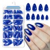 Lifextol 120pc Blue Almond Press on Nails Short Fake Nails