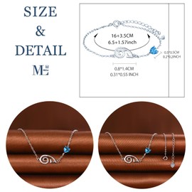 MicLee Womens 925 Sterling Silver Zodiac Signs Bracelets Creative Aries with Heart Sapphire Bracelet for Ladies Girls Fashion Adjustable Length Zircon Bangle Novelty Jewellery