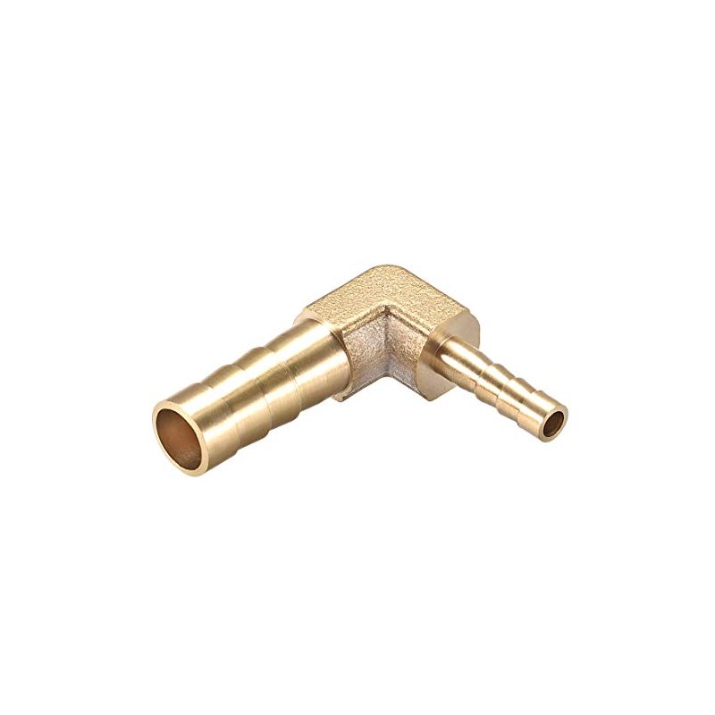 sourcing map Hose Adaptor Connection Brass 90 Degree 8 mm