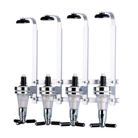 4 Bottle Liquor Dispenser, Wall Mounted Spirit Drinks Stand Optic, Spring-Loaded Wine Dispenser Stand Drinking Pourer Bottle Holder