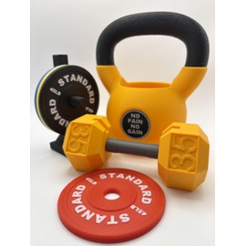 Gym Desk Accessory Set – Dumbbell Business Card Holder, Barbell Coastr & Pen Stand | Fitness-Themed Office Decor | PLA Eco Material (Orange)