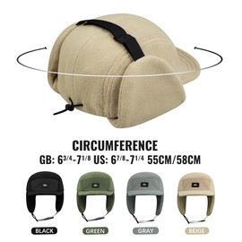 Clakllie Men's Trapper Hat Trooper Bomber Hat Earflap Baseball Cap Russian Winter Hat Hunting Cap Warm Ski Hat,Beige