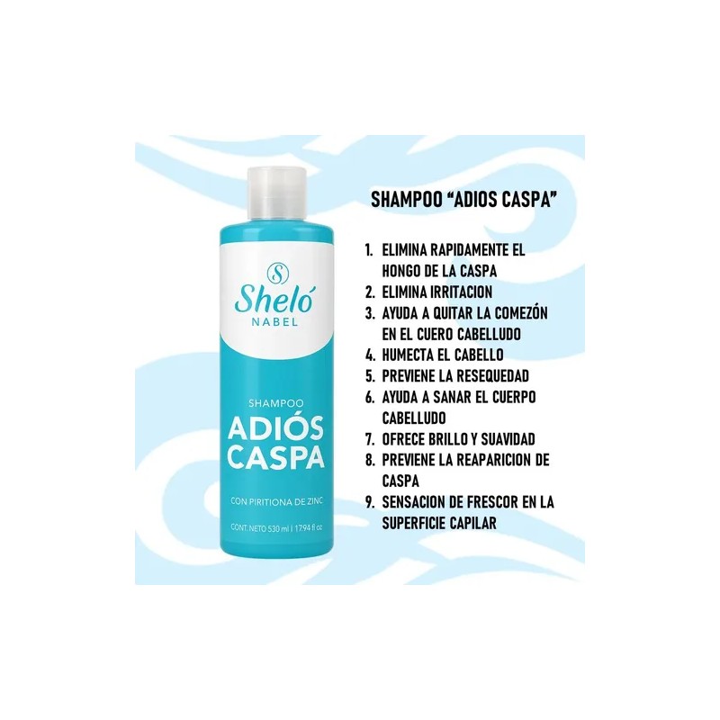 Kit Shampoo Adios Caspa Sheló Nabel 530 Ml 2pack Jabon