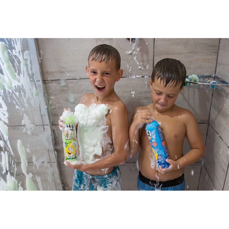 FOZZI'S Bath Foam Soap Aerosol for Kids 6-pack,Yellow, Purple, Orange,