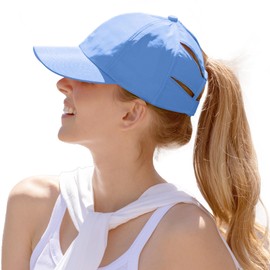 C.C Ponycap Messy High Bun Ponytail Adjustable Trucker Baseball Cap Hat Denim