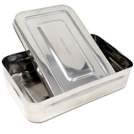 Stainless Steel LAB Dental Sterilizer Instrument Box, Organizer Jewelry/Tool Storage Tray with Lid - 8L x 5W x 2H