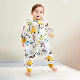 SONARIN Baby Sleeping Bag Baby Sleep Sack Split Leg with Removable Sleeves,3.5 Tog Organic Cotton Sleeping Bag Various Sizes from 6 Months to 6 Years Old